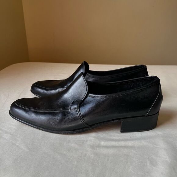 Vintage Bally Switzerland Black Leather Loafers 9.5N Men's Slip-On Dress - Picture 5 of 10